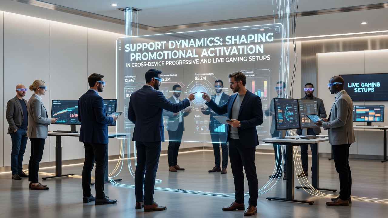 Darstellung von Support-Integration in mobilen und stationären Live-Gaming-Szenarien mit progressiven Elementen
